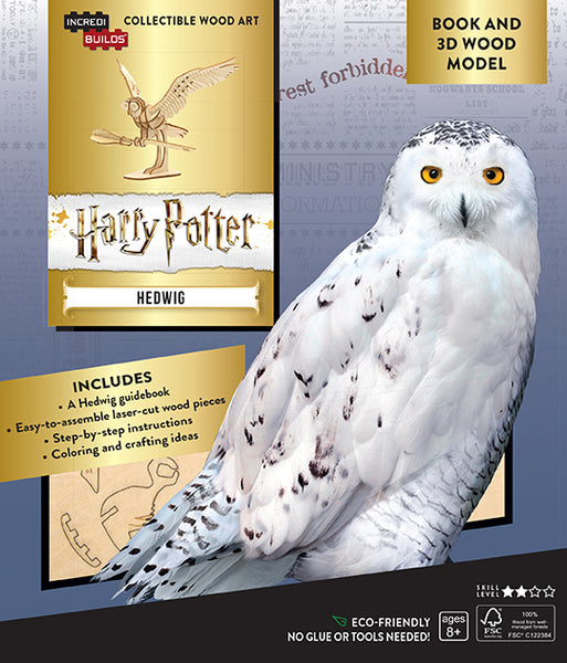 IncrediBuilds Harry Potter Hedwig Book and 3D Wood Model Insight