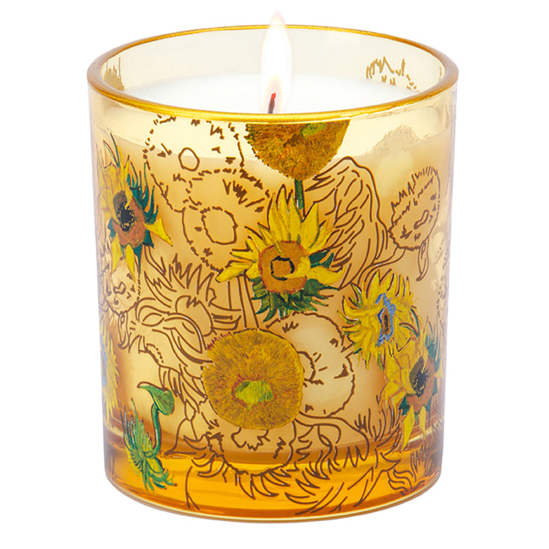 Van Gogh Sunflowers Unscented Glass Candle – Insight Editions Van Gogh Sunflowers Unscented Glass Candle – Insight Editions