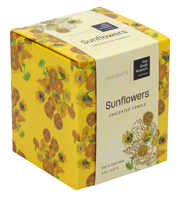 Van Gogh Sunflowers Unscented Glass Candle