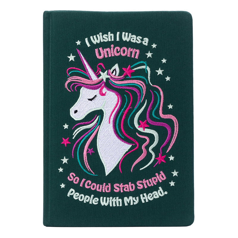 I Wish I Was a Unicorn Embroidered Journal