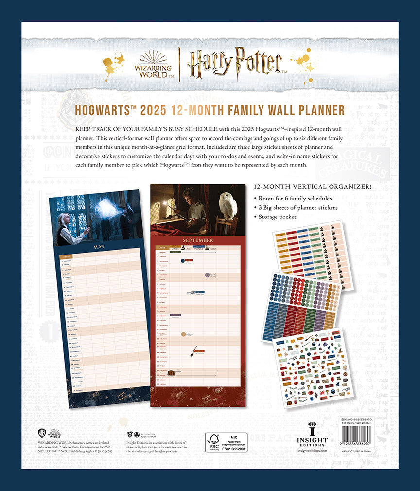 2025 Harry Potter: Hogwarts Family Wall Planner