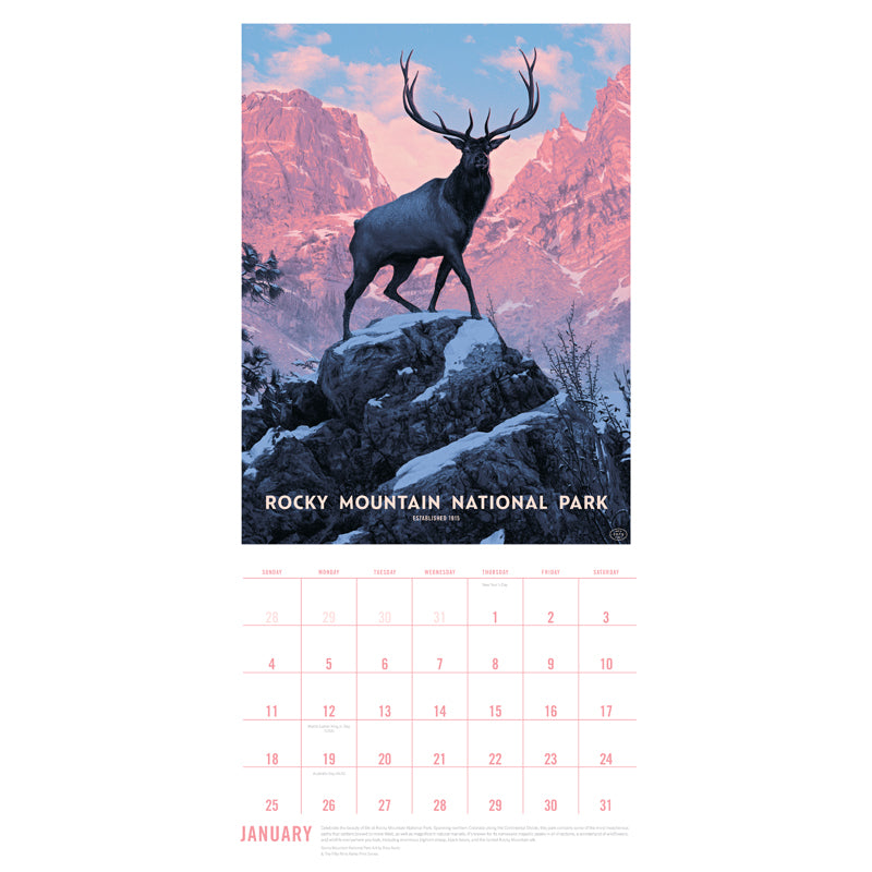 2026 The Art of the National Parks Wall Calendar