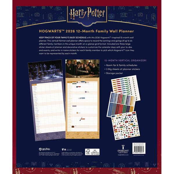 2026 Harry Potter: Hogwarts Family Wall Planner – Insight Editions