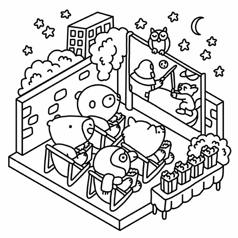 Summer Scenes: A Cozy Coloring Book