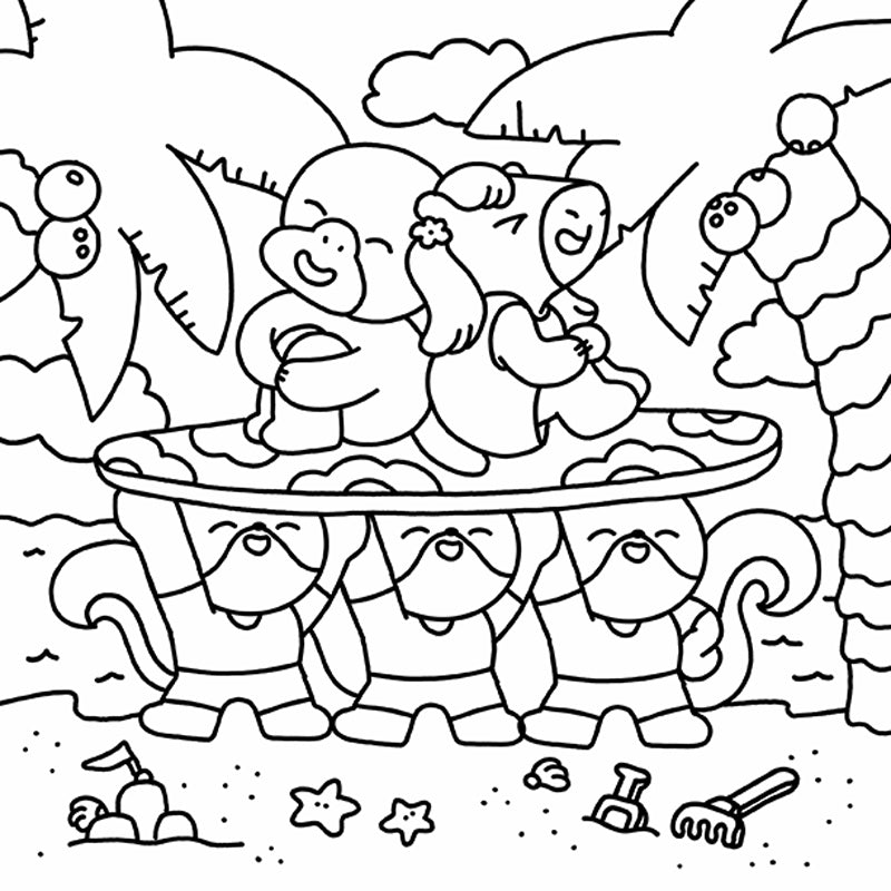 Summer Scenes: A Cozy Coloring Book