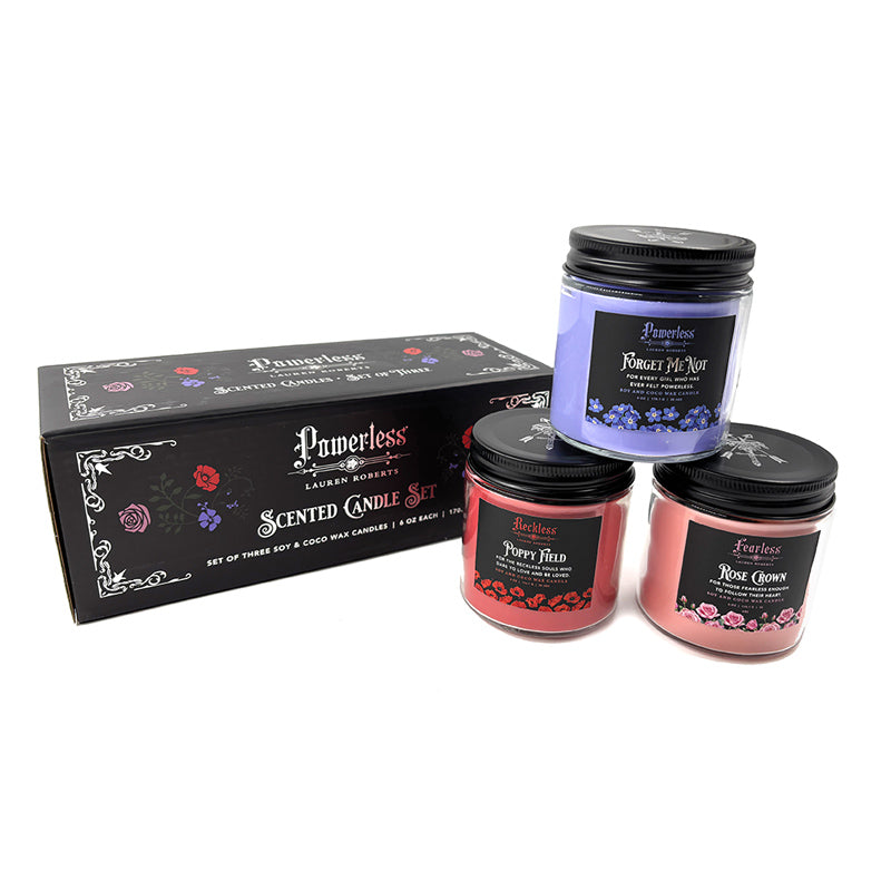 Lauren Roberts : Powerless Trilogy Scented Glass Candle Set (Set of 3)