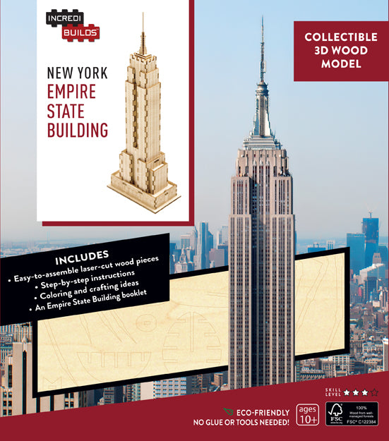 超可爱 IncrediBuilds: New York: Empire State Building 3D Wood Model 絵画