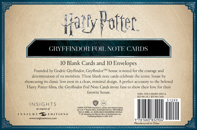 Harry Potter: Gryffindor Foil Note Cards (Set of 10)
