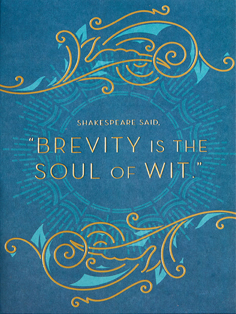 William Shakespeare Brevity Embellished Card – Insight Editions