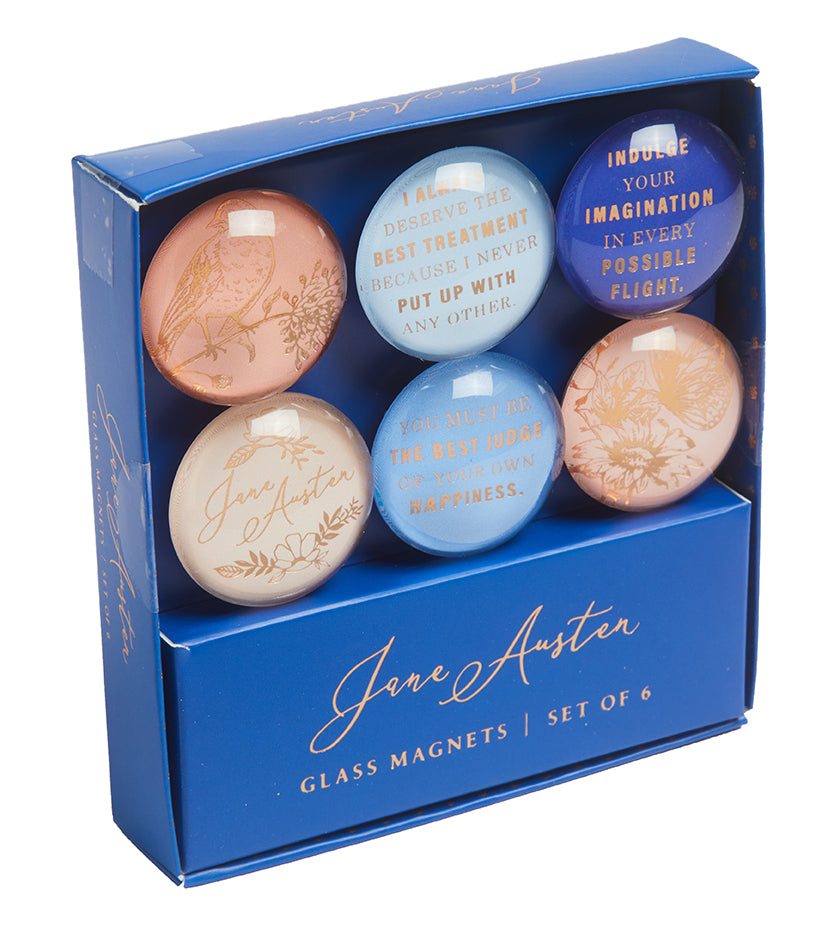 Jane Austen Glass Magnet Set (Set of 6)