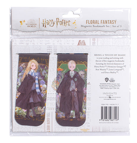 Harry Potter: Floral Fantasy Magnetic Bookmark Set (Set of 5)