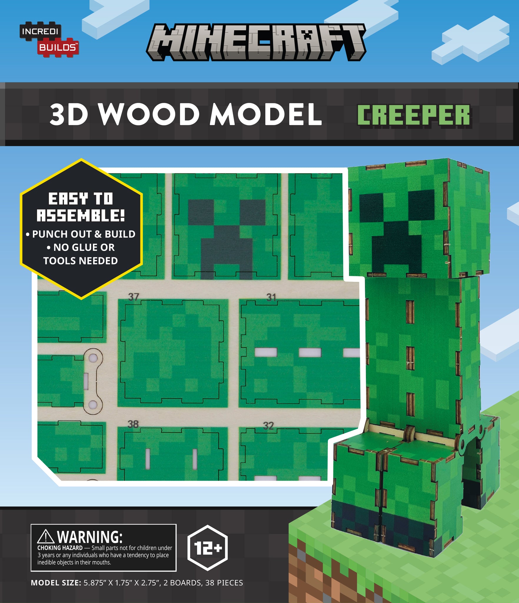 Minecraft Buildable Creeper IncrediBuilds: Minecraft: Creeper 3D Wood Model – Insight Editions